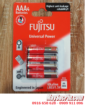 Fujitsu LR03-FU-W; Pin tiểu AA 1.5v Alkaline Fujitsu LR03-FU-W chính hãng _Xuất xứ Indonesia /Vỉ 4viên